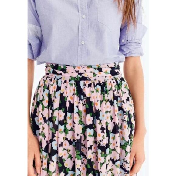 J.Crew French Floral Maxi Skirt Size 14 - Picture 2 of 10